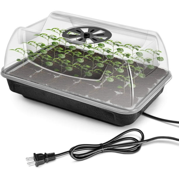 PANITOREER Seedling Starter Tray 96 Cells Seedling Trays with Lid Adjustable Humidity Plant Germination Trays Plant Starter Kit for Germination Growing